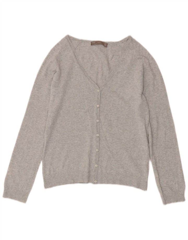Zara Womens Cardigan Sweater UK 14 Large Grey Flecked