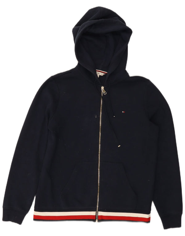 Tommy Hilfiger Womens Zip Hoodie Sweater UK 16 Large Navy Blue Colourblock