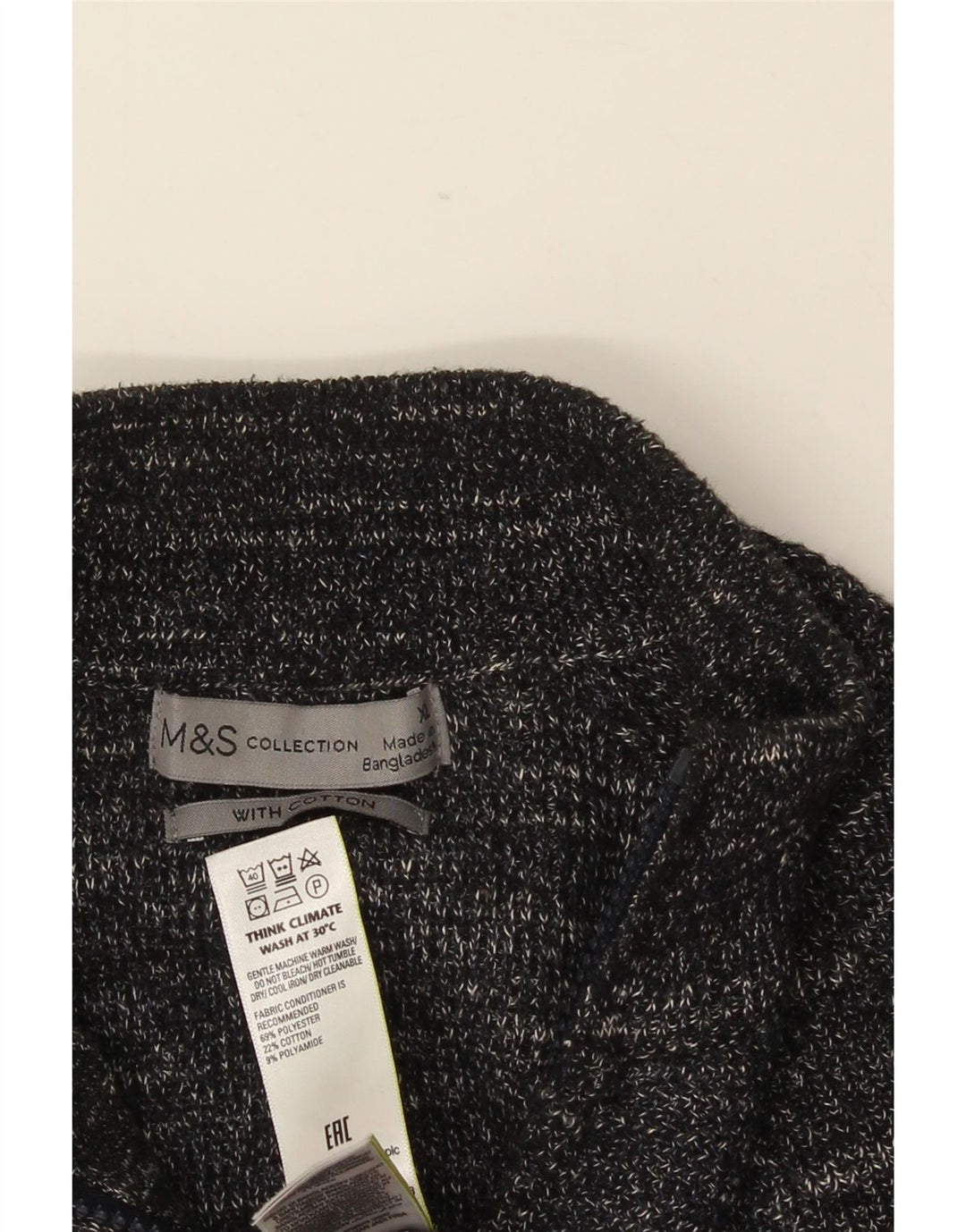 MARKS & SPENCER Mens Cardigan Sweater XL Grey Flecked Polyester