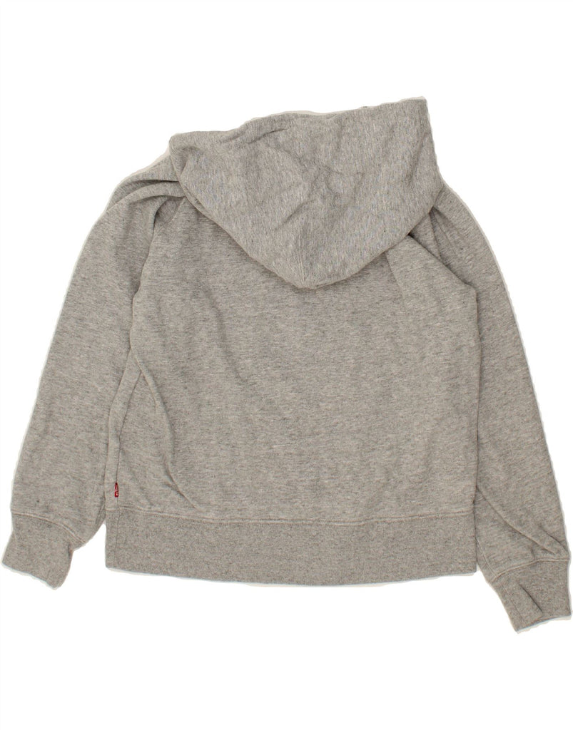 LEVI'S Womens Graphic Hoodie Jumper UK 6 XS Grey Cotton Vintage Levi's and Second-Hand Levi's from Messina Hembry 