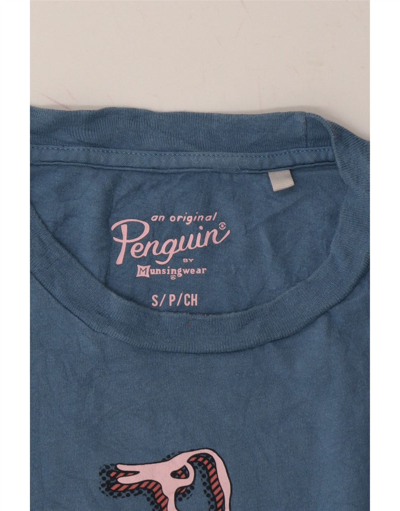 PENGUIN Mens Graphic T-Shirt Top Small Blue Vintage Penguin and Second-Hand Penguin from Messina Hembry 