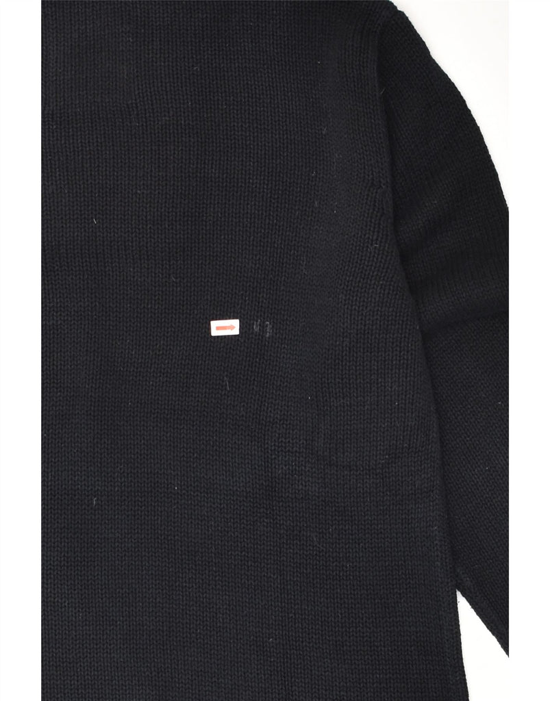 JULES Mens Slim Fit Button Neck Jumper Sweater XL Black Cotton | Vintage Jules | Thrift | Second-Hand Jules | Used Clothing | Messina Hembry 