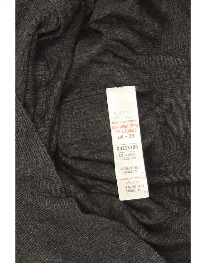 Marks & Spencer Womens Cardigan Sweater UK 20 2XL Grey Viscose