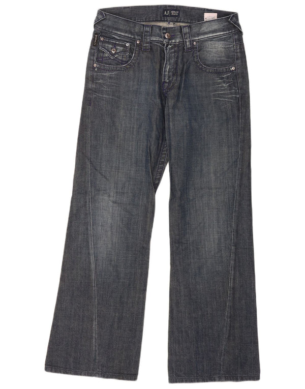 Armani Mens Bootcut Jeans W29 L30 Blue Cotton
