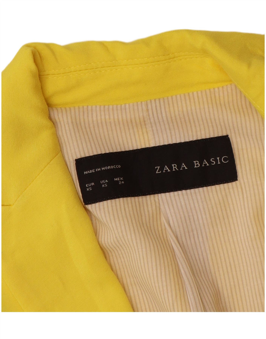 Zara Womens 1 Button Blazer Jacket UK 6 XS Yellow Viscose