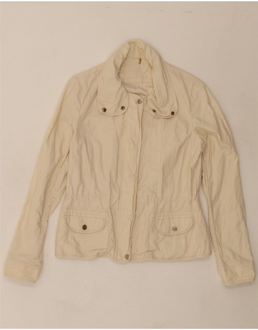 MASSIMO DUTTI Womens Bomber Jacket UK 14 Medium Beige Vintage Massimo Dutti and Second-Hand Massimo Dutti from Messina Hembry 