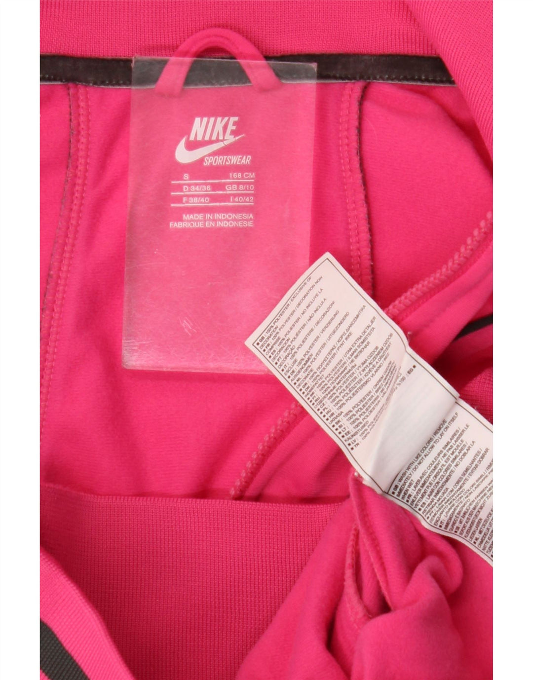 Nike Womens Tracksuit Top Jacket UK 8/10 Small Pink Colourblock Polyester