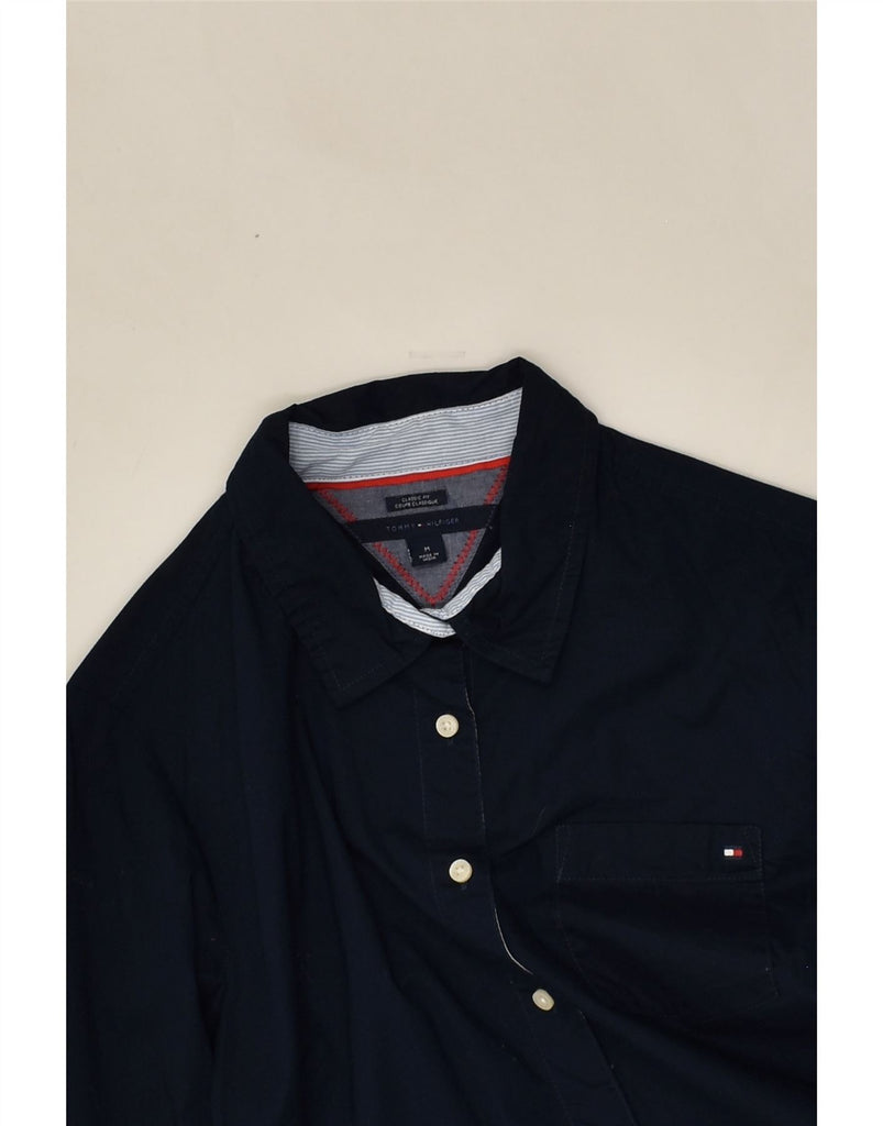 TOMMY HILFIGER Womens Classic Fit Shirt UK 14 Medium Navy Blue | Vintage Tommy Hilfiger | Thrift | Second-Hand Tommy Hilfiger | Used Clothing | Messina Hembry 