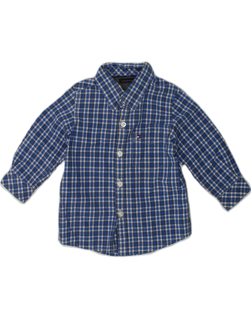 TOMMY HILFIGER Baby Boys Shirt 9-12 Months Blue Check Cotton | Vintage Tommy Hilfiger | Thrift | Second-Hand Tommy Hilfiger | Used Clothing | Messina Hembry 