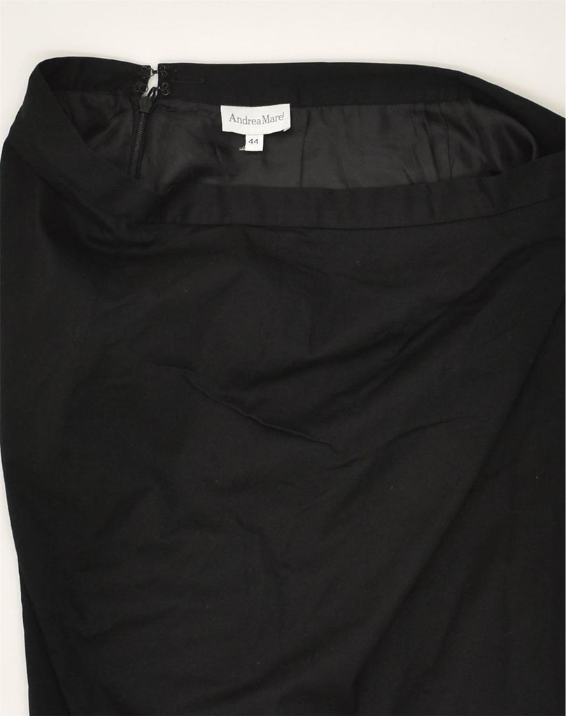 ANDREA MARE Womens Straight Skirt IT 44 Medium W28 Black Cotton | Vintage Andrea Mare | Thrift | Second-Hand Andrea Mare | Used Clothing | Messina Hembry 