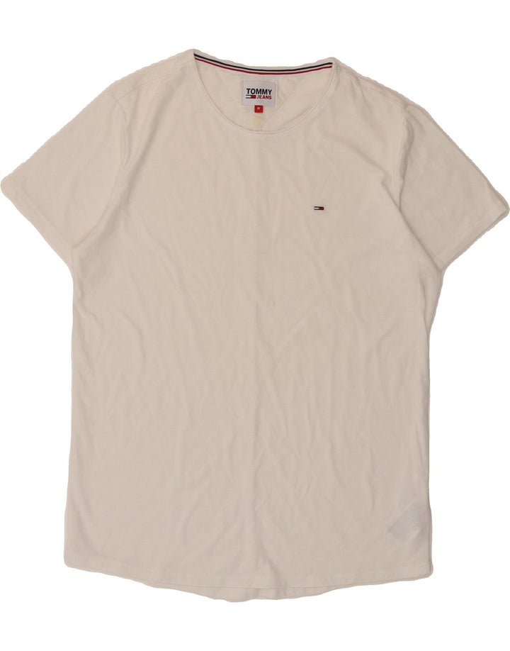 TOMMY HILFIGER Mens T-Shirt Top Medium White Cotton Vintage Tommy Hilfiger and Second-Hand Tommy Hilfiger from Messina Hembry 