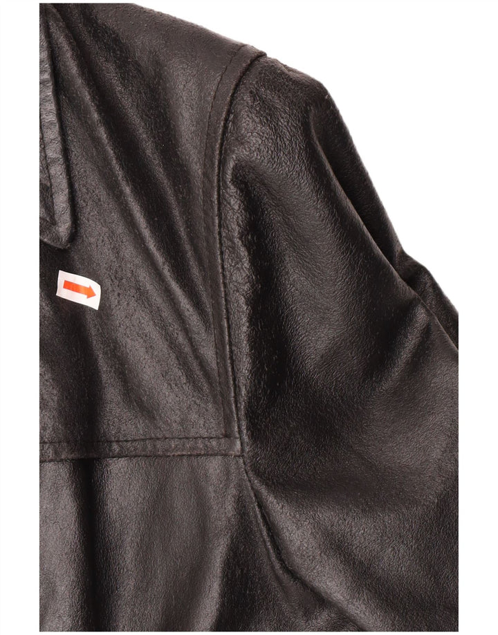 Vintage Womens Leather Jacket UK 12 Medium Black Leather Classic