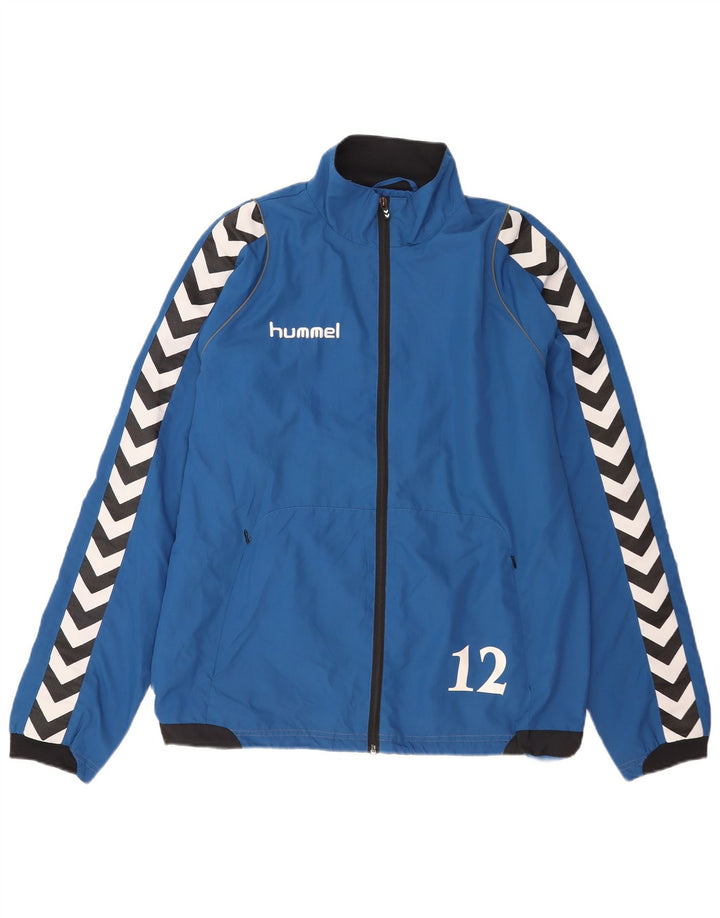 Hummel Mens Graphic Tracksuit Top Jacket Medium Blue Colourblock Polyester