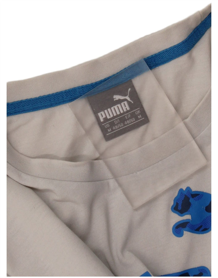 Puma Mens Graphic T-Shirt Top Medium White