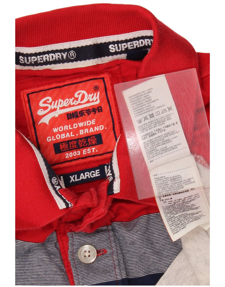 Superdry Mens Polo Shirt XL Multicoloured Colourblock Cotton