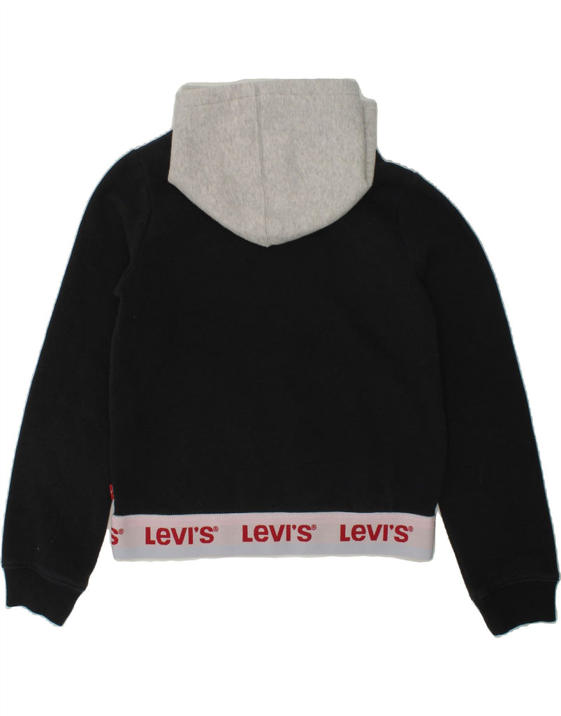 LEVI'S Girls Hoodie Jumper 7-8 Years Black Colourblock Cotton | Vintage Levi's | Thrift | Second-Hand Levi's | Used Clothing | Messina Hembry 