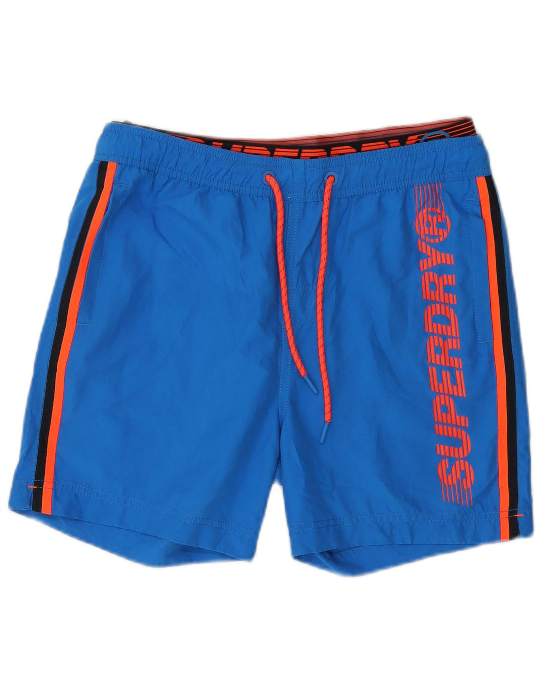 SUPERDRY Mens Graphic Swimming Shorts Medium  Blue Polyester