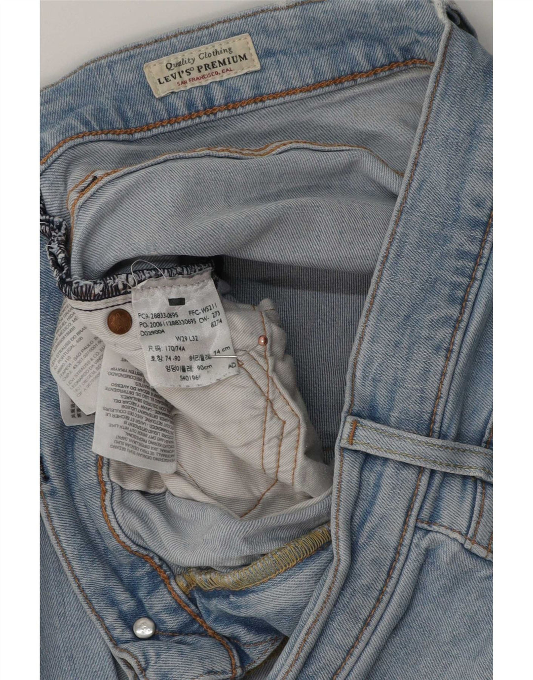 Levi's Mens Slim Jeans W29 L32 Blue Cotton