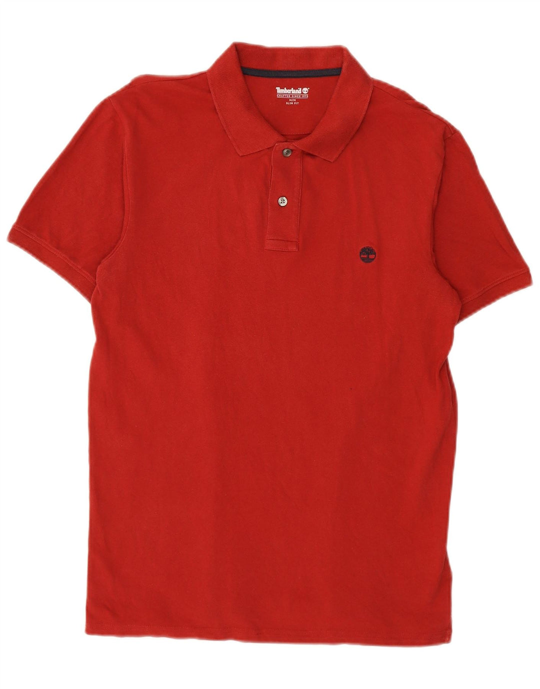 TIMBERLAND Mens Slim Fit Polo Shirt Medium Red Cotton