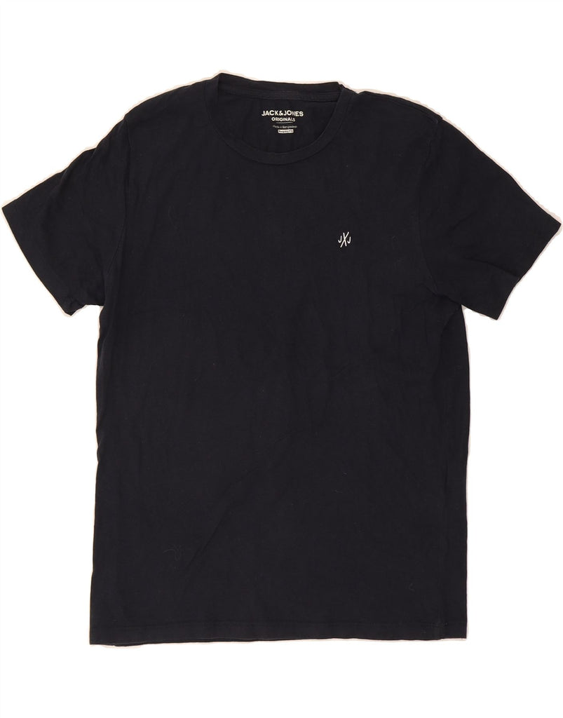 JACK & JONES Mens Regular Fit T-Shirt Top Medium Navy Blue Cotton Vintage Jack & Jones and Second-Hand Jack & Jones from Messina Hembry 