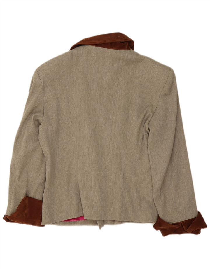 C'EST COMMECA Womens Blazer Jacket UK 12 Medium Grey Colourblock