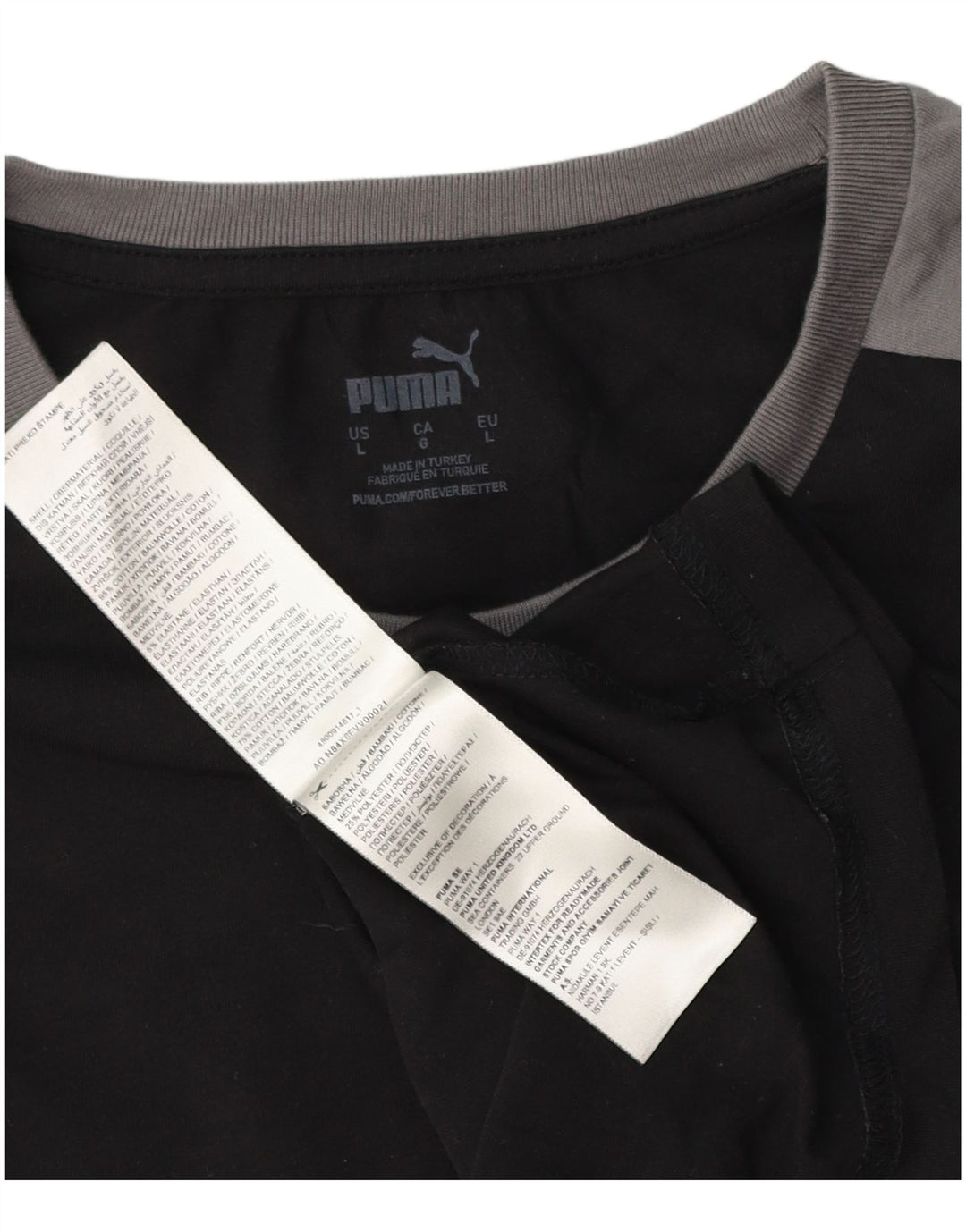 Puma Mens BVB Dortmund T-Shirt Top Large Black Colourblock Cotton
