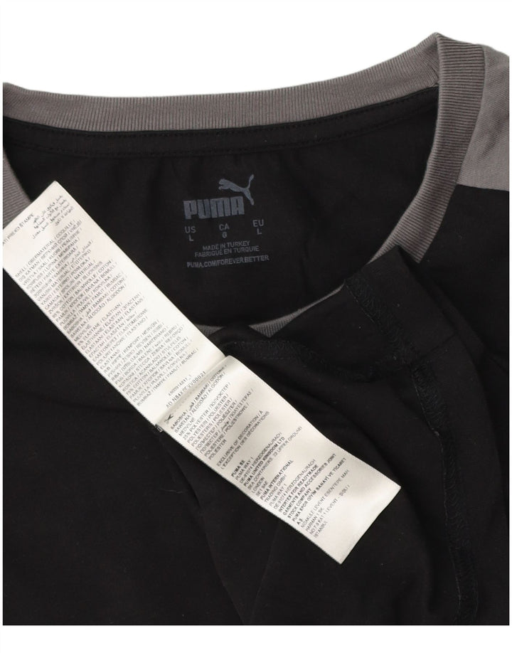 Puma Mens BVB Dortmund T-Shirt Top Large Black Colourblock Cotton
