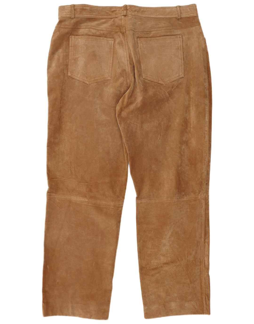 JCC Mens Straight Suede Trousers W40 L30 Beige Leather