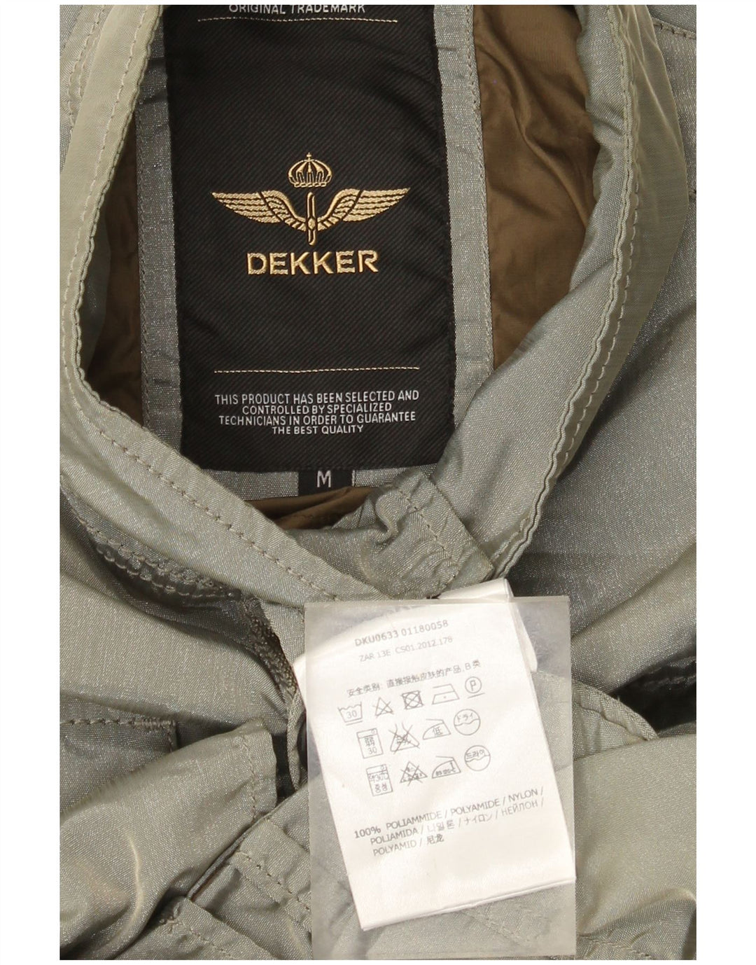 Dekker Mens Utility Jacket UK 38 Medium Grey Polyamide