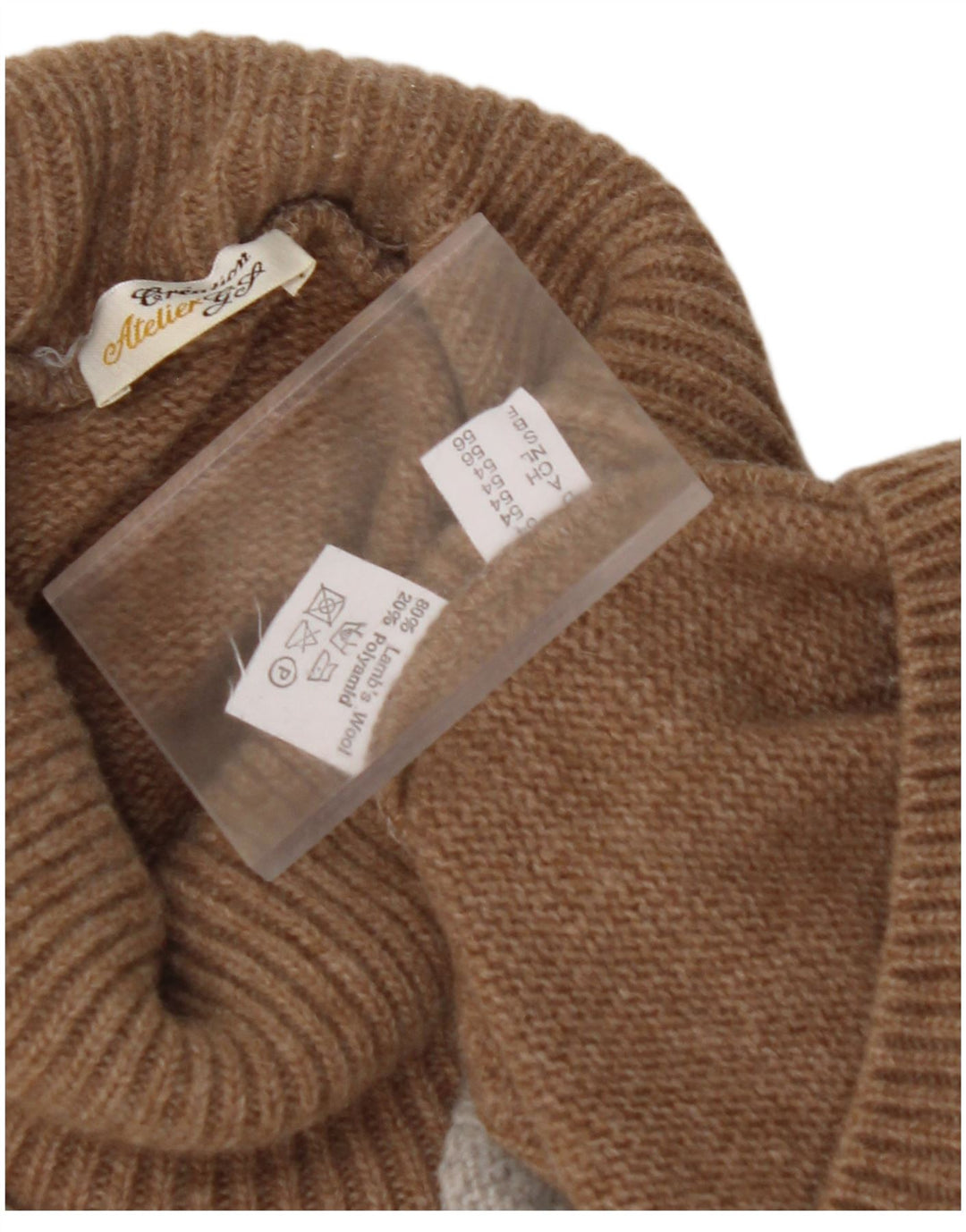 VINTAGE Womens Roll Neck Jumper Sweater EU 56 6XL Brown Colourblock