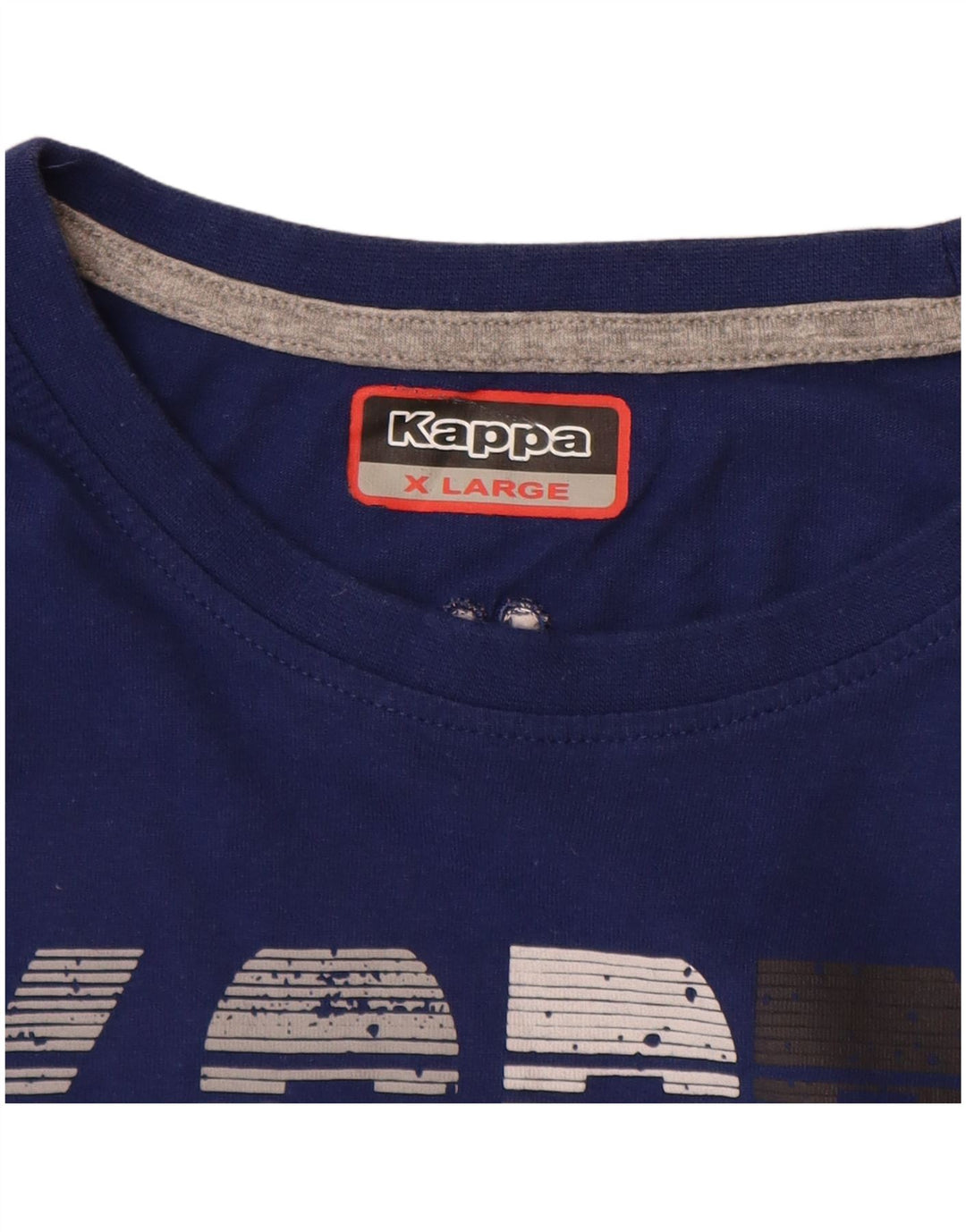 KAPPA Mens Graphic T-Shirt Top XL Navy Blue