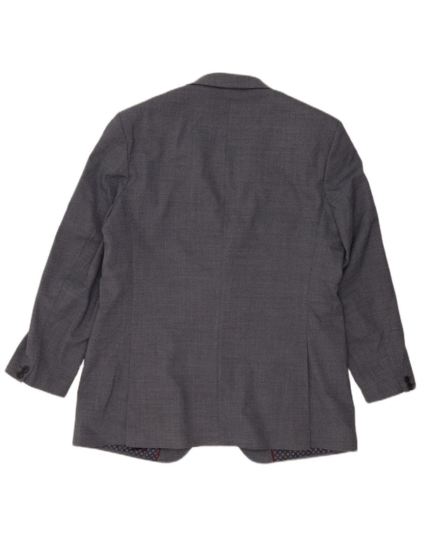 Marks & Spencer Mens 2 Button Blazer Jacket UK 44 XL Blue Polyester