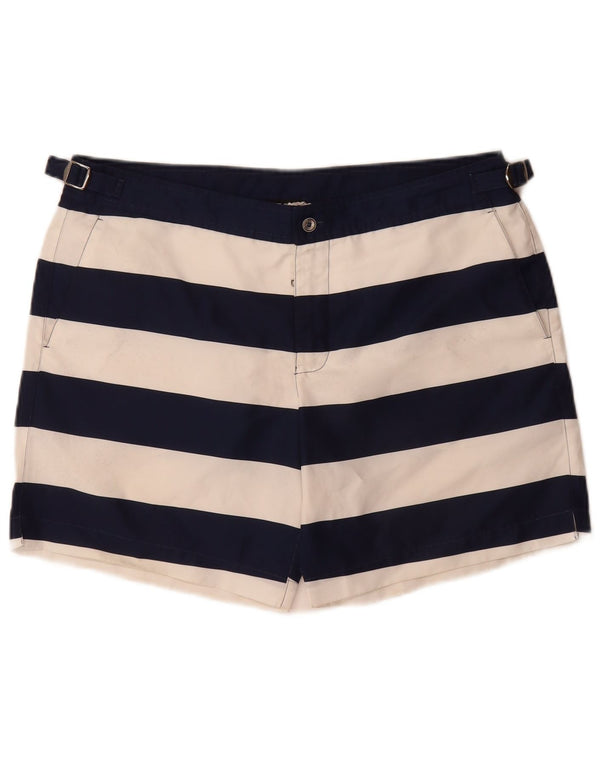 Dolce & Gabbana Womens Chino Shorts Large W34 Navy Blue Striped Cashmere