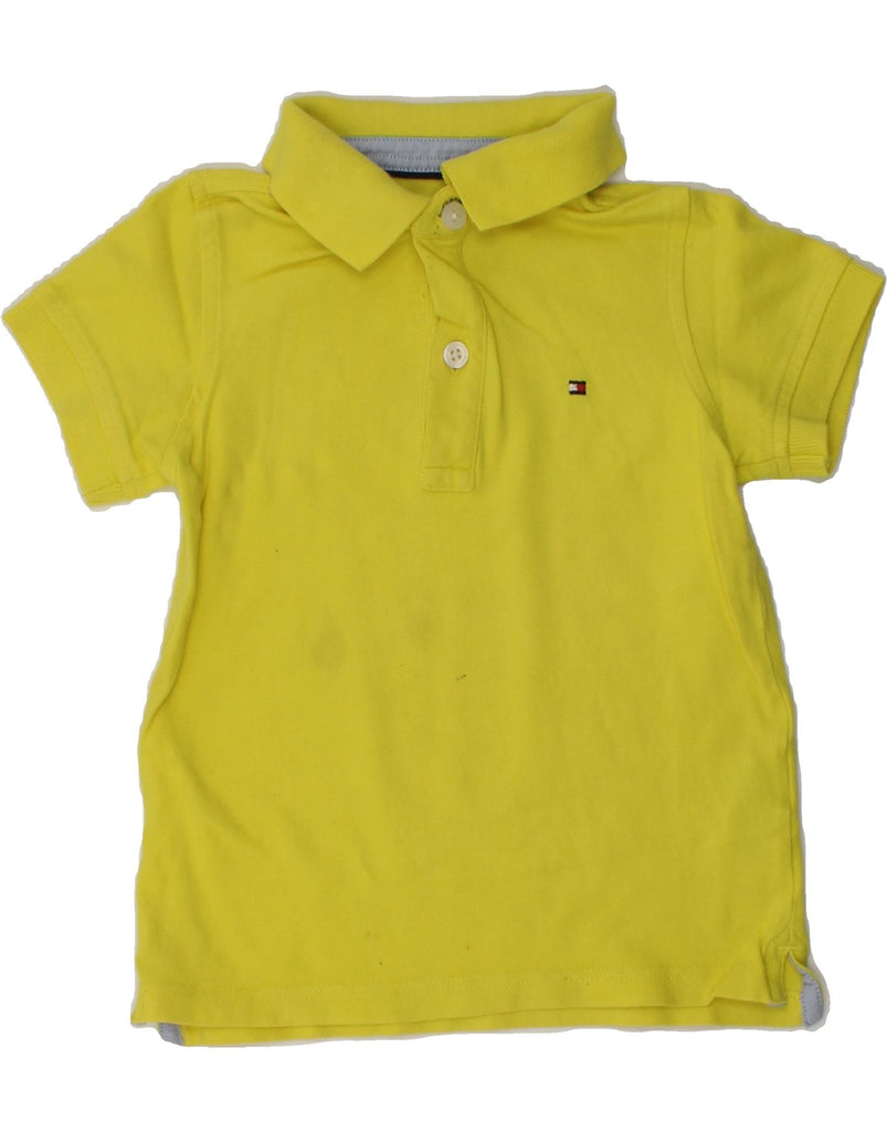 TOMMY HILFIGER Boys Polo Shirt 2-3 Years Yellow Cotton | Vintage Tommy Hilfiger | Thrift | Second-Hand Tommy Hilfiger | Used Clothing | Messina Hembry 