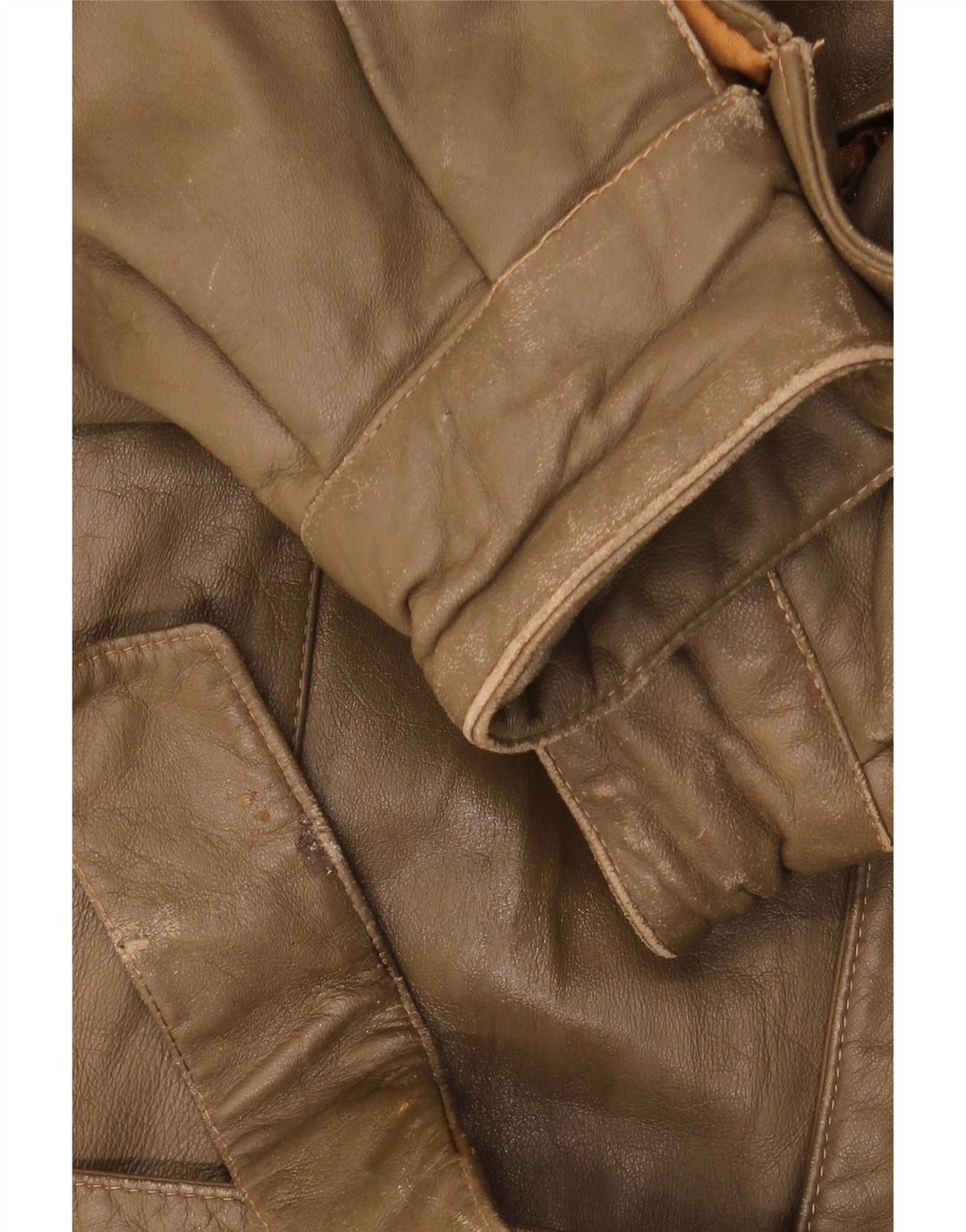 LIVERPOOL Mens Military Leather Jacket IT 54 2XL Brown Leather