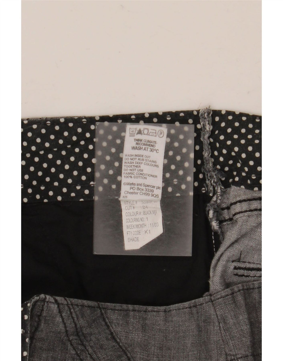 MARKS & SPENCER Womens Chino Shorts UK 12 Medium W30 Black Cotton