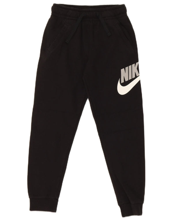 Nike Boys Graphic Tracksuit Trousers Joggers 8-9 Years Small Black Cotton