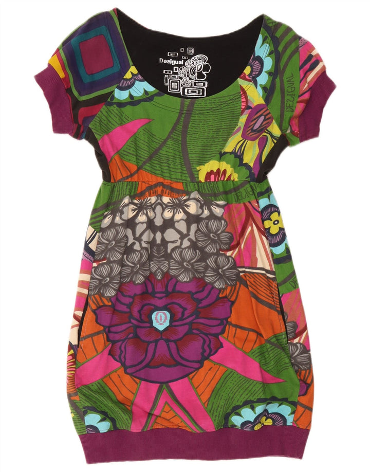 Desigual Womens Graphic Bubble Dress UK 10 Small Multicoloured Floral