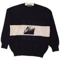 Il Granchio Mens Crew Neck Jumper Sweater Large Navy Blue Colourblock