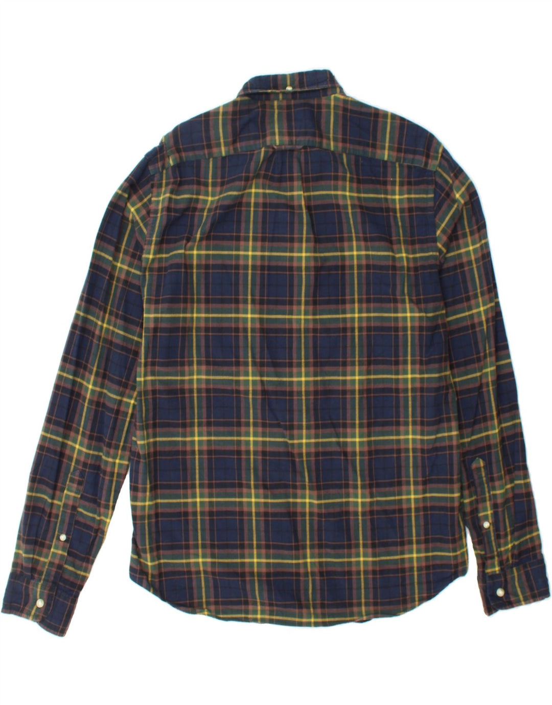 J. CREW Mens Slim Flannel Shirt Large Navy Blue Check Cotton Vintage J. Crew and Second-Hand J. Crew from Messina Hembry 
