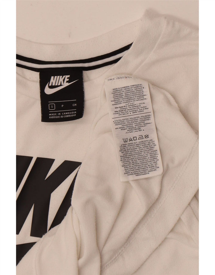 Nike Womens Graphic T-Shirt Top UK 10 Small White Polyester