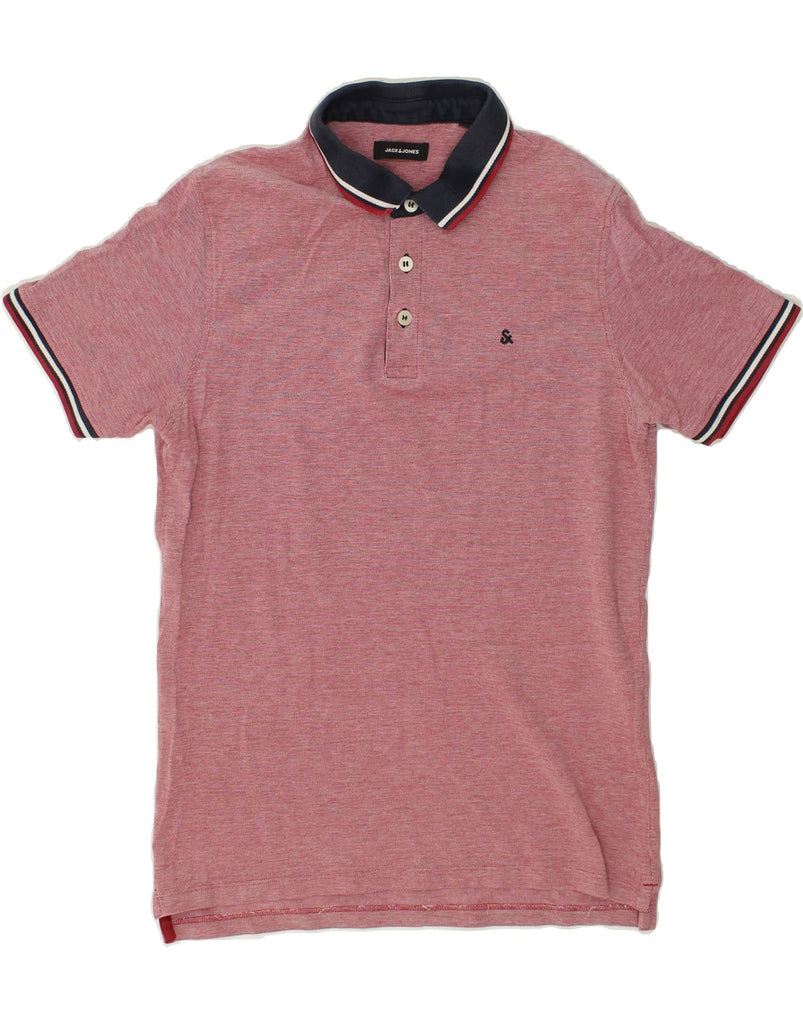 JACK & JONES Mens Slim Polo Shirt Large Pink Cotton | Vintage Jack & Jones | Thrift | Second-Hand Jack & Jones | Used Clothing | Messina Hembry 