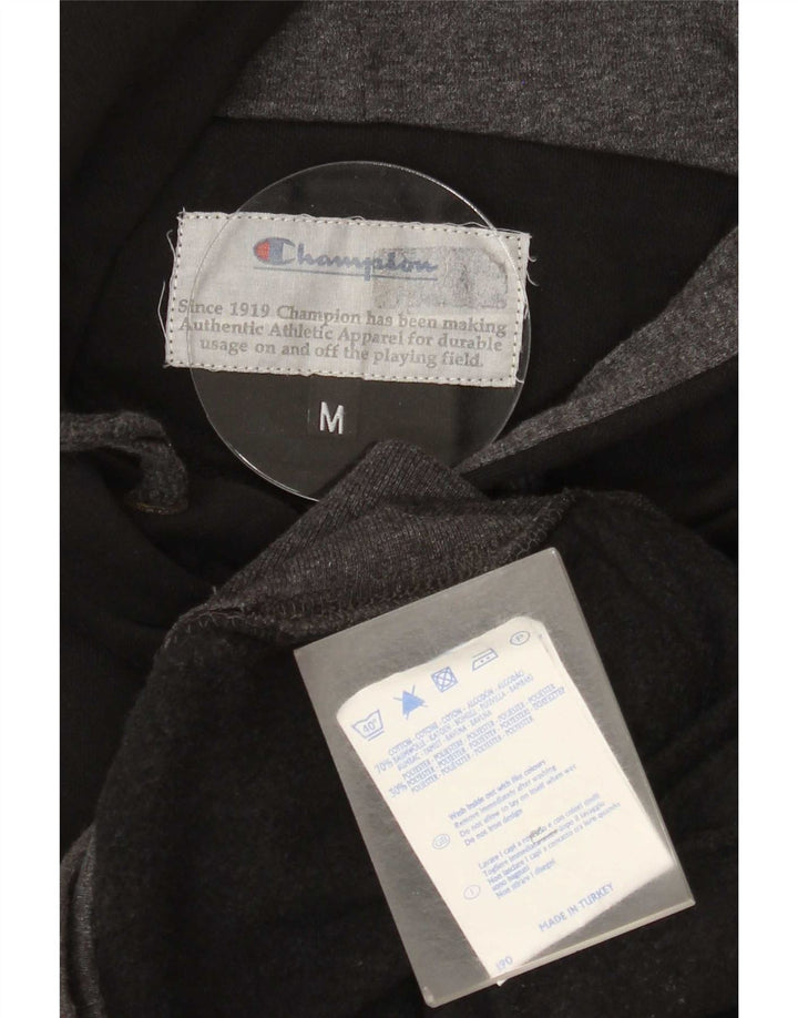 Champion Mens Zip Hoodie Sweater Medium Black Cotton