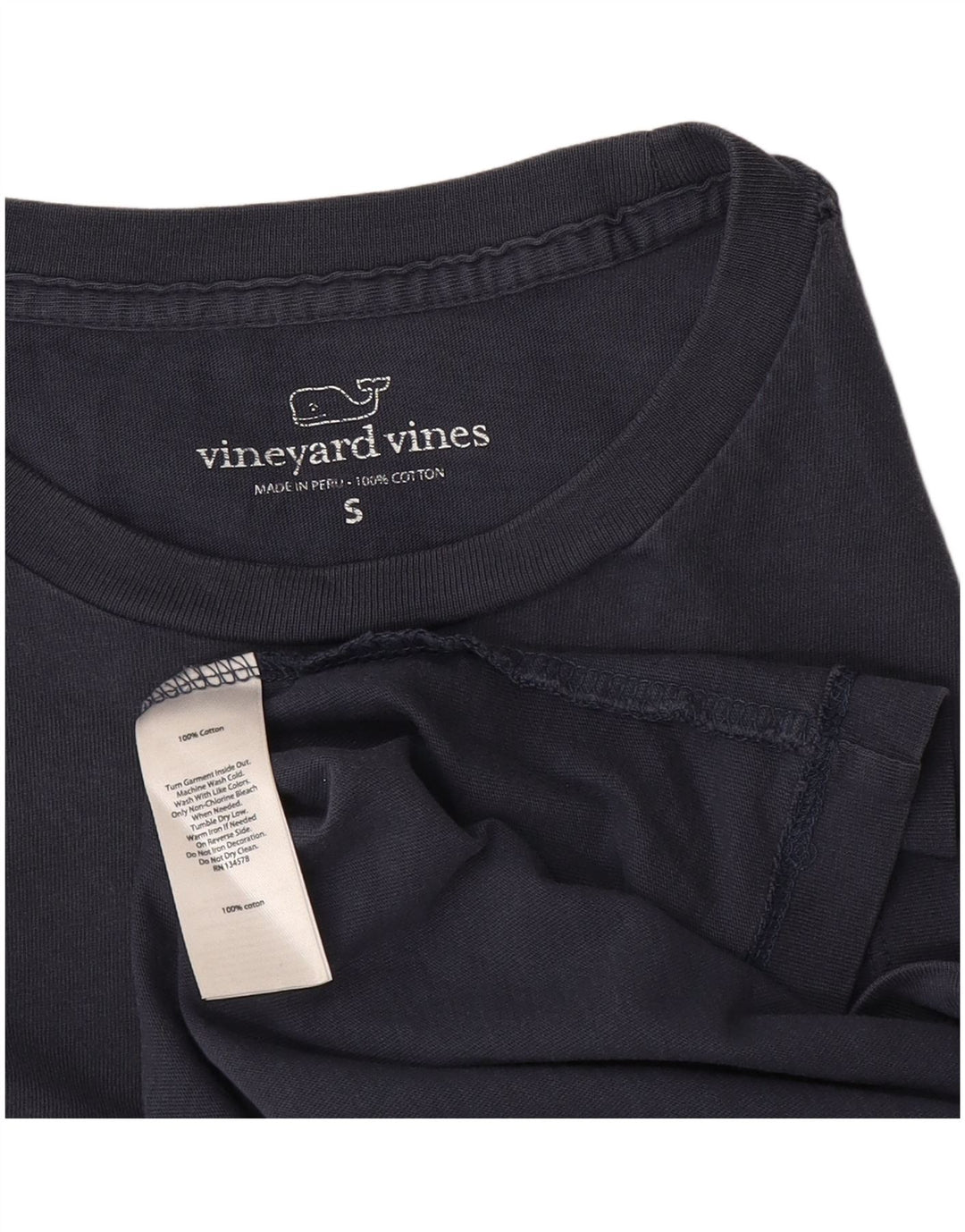 Vineyard Vines Mens Graphic Top Long Sleeve Small Navy Blue Cotton