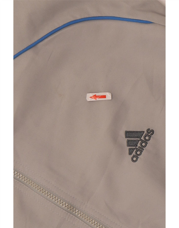 Adidas Mens Tracksuit Top Jacket UK 42/44 Large Grey Polyester
