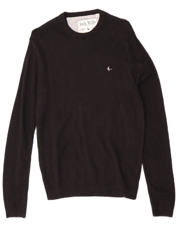 Jack Wills Mens Crew Neck Jumper Sweater Small Black Cotton