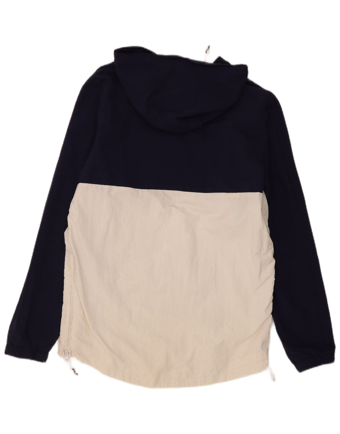 Fila Mens Hooded Pullover Rain Jacket UK 36 Small Navy Blue Colourblock