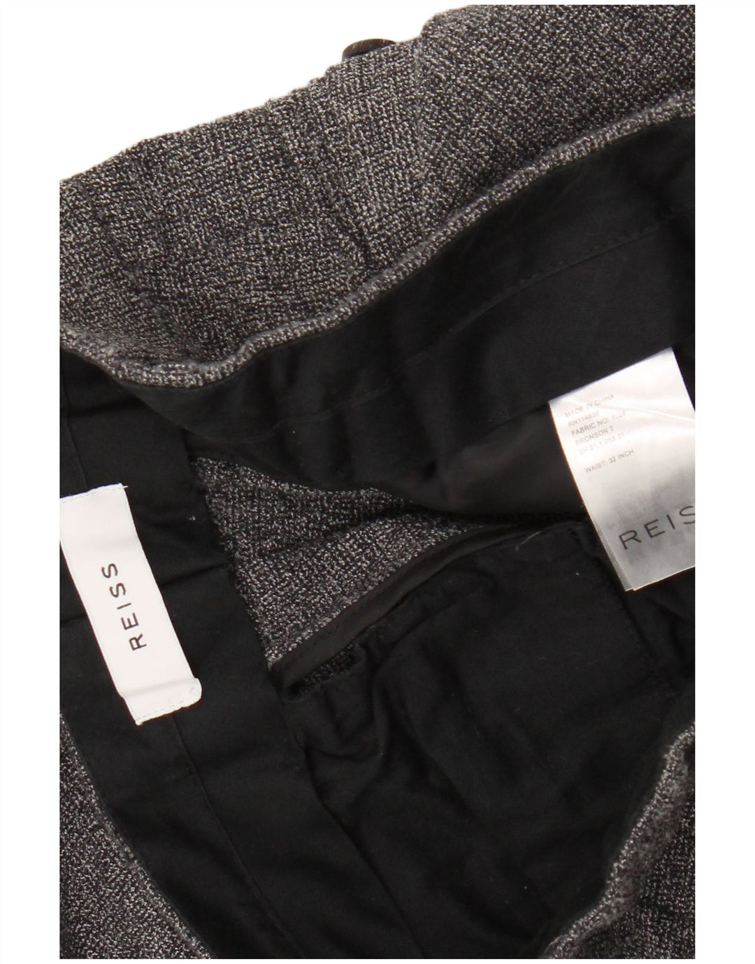 Reiss Mens Slim Suit Trousers W32 L30 Grey Wool