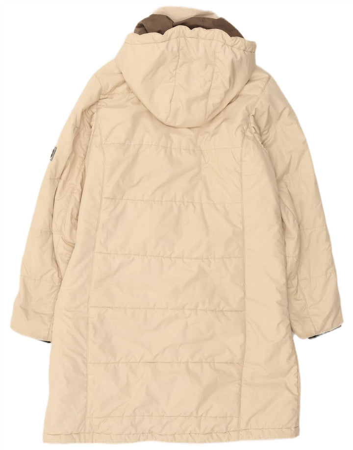Jack Wolfskin Womens Hooded Padded Coat UK 12 /14 Medium Off White