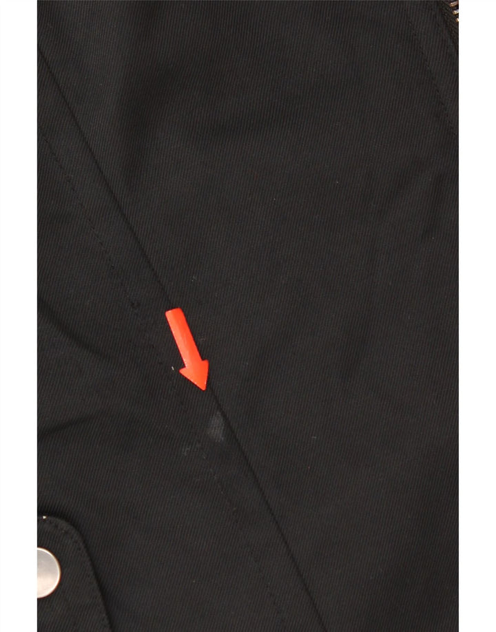 Zara Womens Military Jacket UK 12 Medium Black Nylon